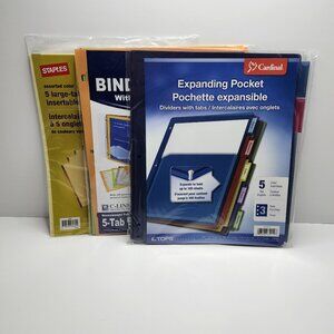 5 Tab Dividers and Pockets | Binder Organizers | NEW School Supplies